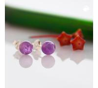Ohrstecker Ohrring ca. 6mm Amethyst Silber 925