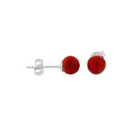 Ohrstecker Ohrring ca. 6mm Coral-Perle Silber 925