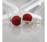 Ohrstecker Ohrring ca. 6mm Coral-Perle Silber 925