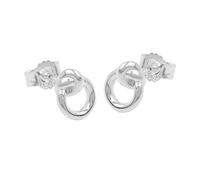 Ohrstecker Ohrringe 7x6mm kleiner Kreis mit Knoten Silber 925