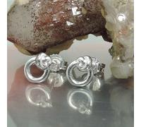 Ohrstecker Ohrringe 7x6mm kleiner Kreis mit Knoten Silber 925