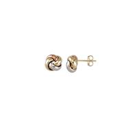 Ohrstecker Ohrringe Knoten in Echt 585 Gold klassische, schlichte Ohrringe Ohrschmuck Damen Schmuck Goldstecker in Tricolor inkl. Schmucketui | JC Trauringe 8844