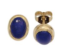 Ohrstecker oval 585 Gold Gelbgold 2 Lapislazuli blau Ohrringe Goldohrstecker