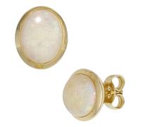Ohrstecker oval 585 Gold Gelbgold 2 Opal-Cabochons Ohrringe Opalohrringe