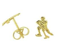 Ohrstecker per Stück echt 14 Karat Gold 585 Eishockey (Art 602029/811123)