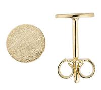 Ohrstecker Plättchen rund Ø5,9mm 333 Gold Gelbgold Ohrschmuck eismatt flach