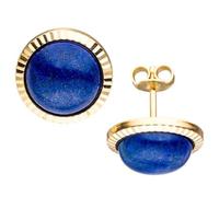 Ohrstecker rund 333 Gold Gelbgold 2 Lapislazuli blau Ohrringe Goldohrringe