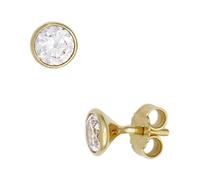 Ohrstecker rund 333 Gold Gelbgold 2 Zirkonia Ohrringe Goldohrstecker