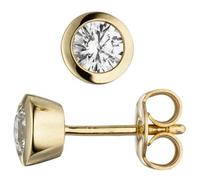 Ohrstecker rund 333 Gold Gelbgold 2 Zirkonia Ohrringe Goldohrringe