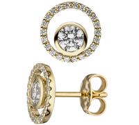 Ohrstecker rund 333 Gold Gelbgold 46 Zirkonia Ohrringe Goldohrringe