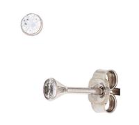 Ohrstecker rund 333 Gold Weißgold 2 Zirkonia Ohrringe Weißgoldohrstecker