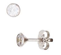 Ohrstecker rund 333 Gold Weißgold 2 Zirkonia Ohrringe Weißgoldohrstecker