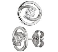 Jobo Damen-Ohrstecker aus 8 Karat 333 Weißgold mit Zirkonia Rund