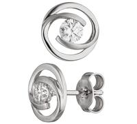 Jobo Damen-Ohrstecker aus 8 Karat 333 Weißgold mit Zirkonia Rund