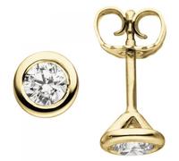Ohrstecker rund 585 Gold Gelbgold 2 Diamanten Brillanten 0,50 ct. Ohrringe