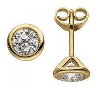 Ohrstecker rund 585 Gold Gelbgold 2 Diamanten Brillanten 1,00 ct. Ohrringe