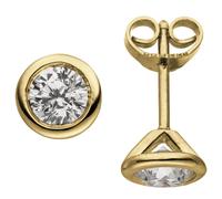 Ohrstecker rund 585 Gold Gelbgold 2 Diamanten Brillanten 1,00 ct. Ohrringe