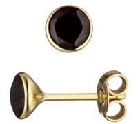 Ohrstecker rund 585 Gold Gelbgold 2 Granate rot Ohrringe Granatohrringe