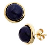 Ohrstecker rund 585 Gold Gelbgold 2 Lapislazuli blau Ohrringe Goldohrstecker