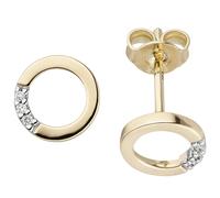 Ohrstecker rund 585 Gold Gelbgold 6 Diamanten Brillanten Ohrringe Goldohrstecker