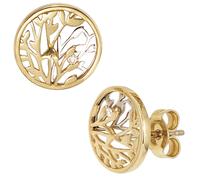 Ohrstecker rund 585 Gold Gelbgold Weißgold bicolor 2 Diamanten Brillanten