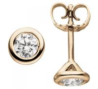 Ohrstecker rund 585 Gold Rotgold 2 Diamanten Brillanten 0,50 ct. Ohrringe