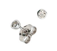 Ohrstecker rund 585 Gold Weißgold 2 Diamanten Brillanten 0,10ct. Ohrringe