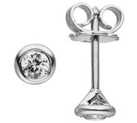 Ohrstecker rund 585 Gold Weißgold 2 Diamanten Brillanten 0,24 ct. Ohrringe