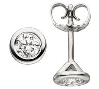 Ohrstecker rund 585 Gold Weißgold 2 Diamanten Brillanten 0,50 ct. Ohrringe