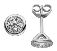 Ohrstecker rund 585 Gold Weißgold 2 Diamanten Brillanten 1,00 ct. Ohrringe