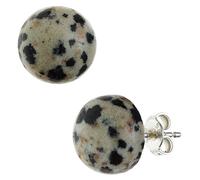Ohrstecker rund 925 Sterling Silber 2 Dalmatinerjaspise Ohrringe