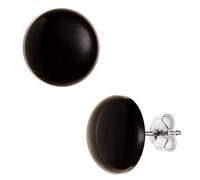 Jobo Damen Ohrstecker rund 925 Sterling Silber 2 Onyxe schwarz Ohrringe