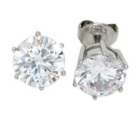 Ohrstecker rund 925 Sterling Silber rhodiniert 2 Zirkonia Ohrringe