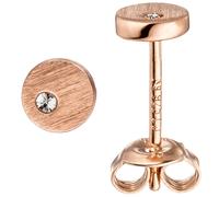 Ohrstecker rund 925 Sterling Silber rotgold vergoldet matt 2 Zirkonia Ohrringe