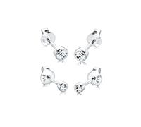 Ohrstecker-Set ELLI "Ohrringe Ohrstecker Set Weiß 925 Sterling Silber, mit Kristallen von Swarovski", silber, Ohrringe, Damen, Silber 925 (Sterlingsilber) (68314256-0) silber