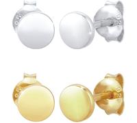 Elli, Ohrringe 2er Set Kreis Geo Basic Bicolour 925 Silber in gold, Schmuck für Damen Gr. OneSize