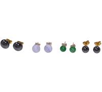 Ohrstecker-Set FIRETTI "Multipack Schmuck Geschenk Silber 925 Ohrschmuck Ohrringe", bunt (gelbgoldfarben, grau, grün, hellblau, grau, grün, hellblau), Ohrringe, Damen, Silber 925 (Sterlingsilber), Mad