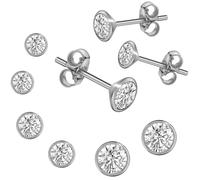 Ohrstecker-Set "Multipack Schmuck Geschenk Silber 925 Ohrringe", silberfarben, kristallweiß, kristallweiß, ANISTON JEWELRY & WATCHES, Ohrringe, Damen, Silber 925 (Sterlingsilber), Made in Germany - mi
