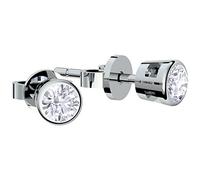 Ohrstecker Silber 925 rund schlicht mit Zirkonia Stein Premium Schmuck Etui