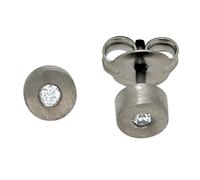 JOBO Ohrstecker Titan matt 2 Diamanten Brillanten 0,06ct. Ohrringe