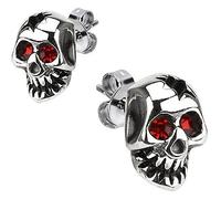 Ohrstecker Totenkopf Zirkonia Silber