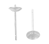 Ohrstecker Träger 5mm für Schmuck S925 Silber | Ohrmuttern, Flachem Pad und Perlenbecher, für Steine, Kristalle, Empfindliche Ohren