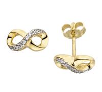 Ohrstecker Unendlichkeit 375 Gold Gelbgold bicolor 18 Zirkonia Ohrringe