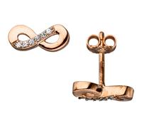 Ohrstecker Unendlichkeit 925 Silber rotgold vergoldet mit Zirkonia Ohrringe