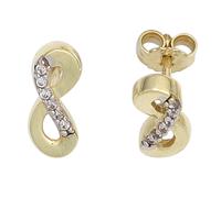 Ohrstecker Unendlichkeit Unendlich 333 Gold Gelbgold mit Zirkonia Ohrringe