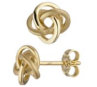 Ohrstecker verschlungen 333 Gold Gelbgold matt mattiert Ohrringe Goldohrringe