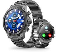 OHUGNA Men's Smartwatch with Metal/Silicone Strap, 1.53 Inch Smart Watch with Heart Rate, Sleep Monitor for Android iOS, 100+ Sports Modes, Fitness Watch, IP67 Waterproof, Bluetooth (Schwarz)