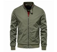 OHXSM Herren Lässige Baumwolljacke Outdoor Leichte Windjacke Stehkragenjacke Jacke Winter Warme Jacke Lässige Outdoor Winddichter Mantel Verdickte Baumwolloberbekleidung Mantel Stehkragenjacken