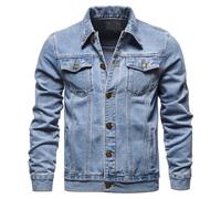 OHXSM Jeansjacke Herren Klassische Jeansjacken Für Männer Lässige Oberbekleidung HerrenjackenHerrenjacken Button Down Herren Jeansjacken Jeansjacken Herren Jeansjacke Baumwolle Lässige Dünne Jacke