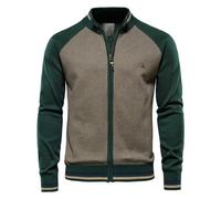 OHXSM Lässige Strickjacken mit Stehkragen für Herren schmale Passform Durchgehender Reißverschluss Dicker Strickpullover Strickjacke mit durchgehendem Langarm Strickpullover Strickjacke Strickmantel